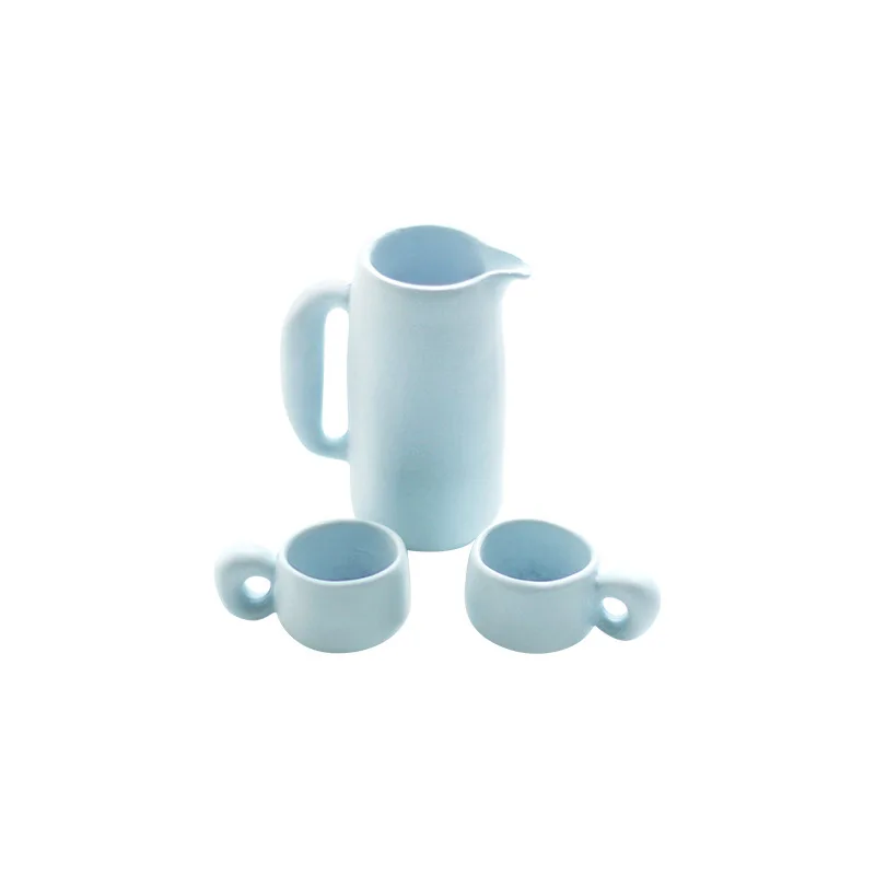 1:12 Miniatuur Kop Schotel Set Eetkamer Scène Model Poppenhuis Accessoires Simulatie Retro Theeservies Ornamenten Speelhuis Speelgoed