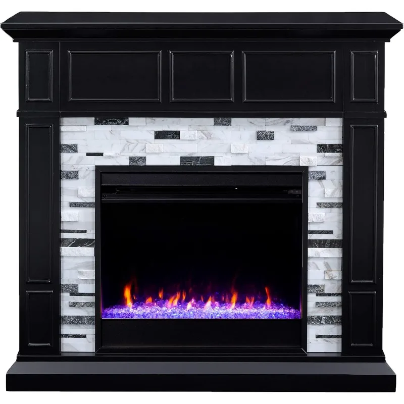 Furniture   Marble Tiled Changing Electric Fireplace, fireplace  electric fireplaces   fireplace