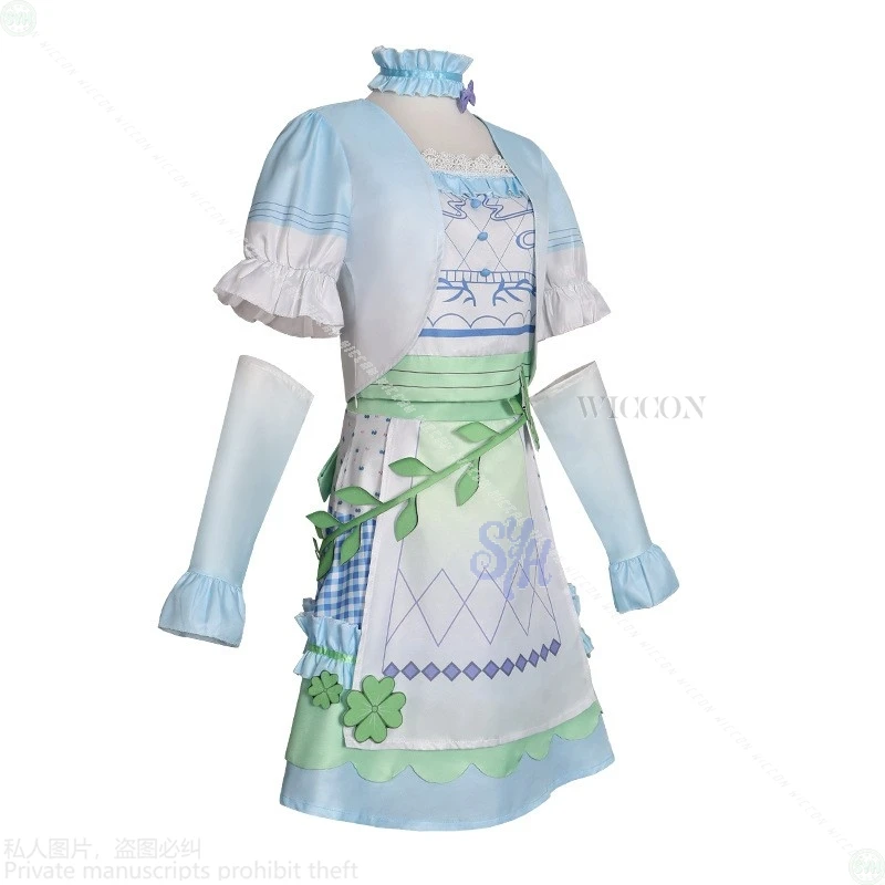Yoisaki Kanade تأثيري لعبة مشروع Sekai أنيمي زي أزرق أخضر أنماط مثالية فستان البرسيم نمط Kawaii لوليتا هالوين #4
