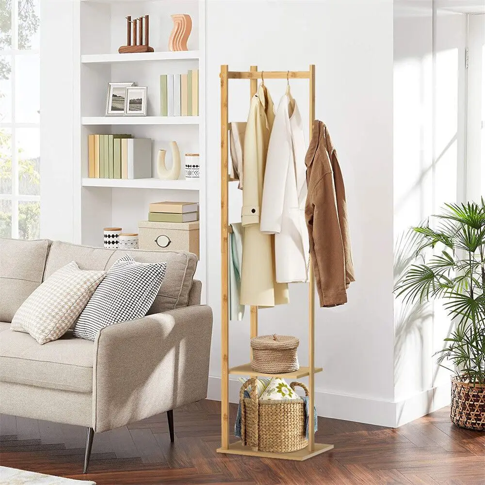 

Coat Rack Freestanding,Hall Tree w 2 Shelves,for Clothes,Hat, Bag,Hoodies,Jacket