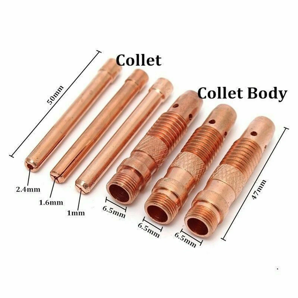Full 17pcs TIG Gas Lens Consumables Kit for WP 17 18 26 TIG Welding Torches with Replacement Collet Bodies and Cups
