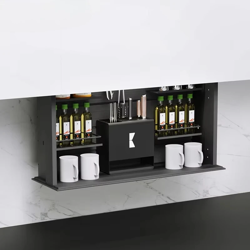 Kitchen Storage Automatic Basket Lifting System Electric Basket Intelligent Wall Cabinet Basket Elevator