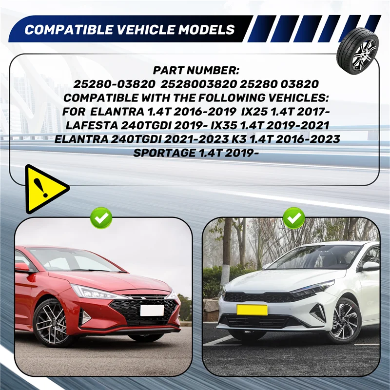 Reliable-Automotive Belt Tensioner Pulley For Hyundai Elantra Ix25 Lafesta & Kia K3 Sportage 1.4T 2016-2023, OEM 25280-03820