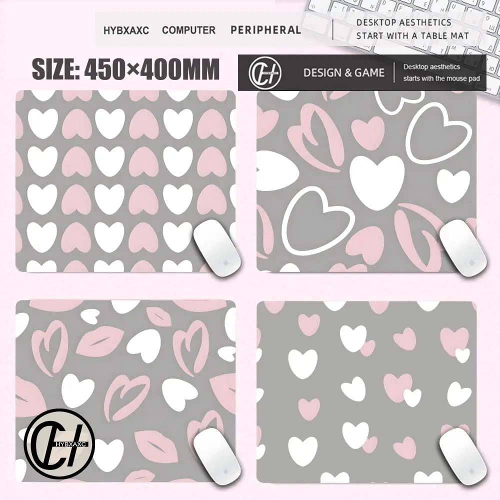 

Love Heart Pattern Mousepad Small Office Computer Desk Mat Table XS Keyboard Purple Mouse Pad Laptop Cushion Non-slip Deskpad