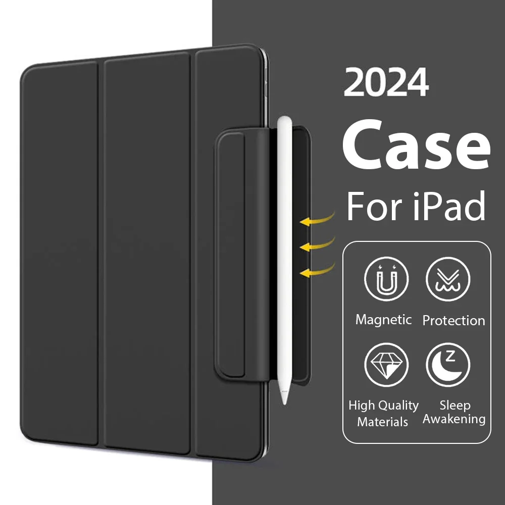 Magnetic Case For Ipad Pro 12.9 13 11 inch M4 2024 10.9 10th 10 Generation Fund For Ipad Air 11 M2 5 4 Mini 6 Cover Accessories