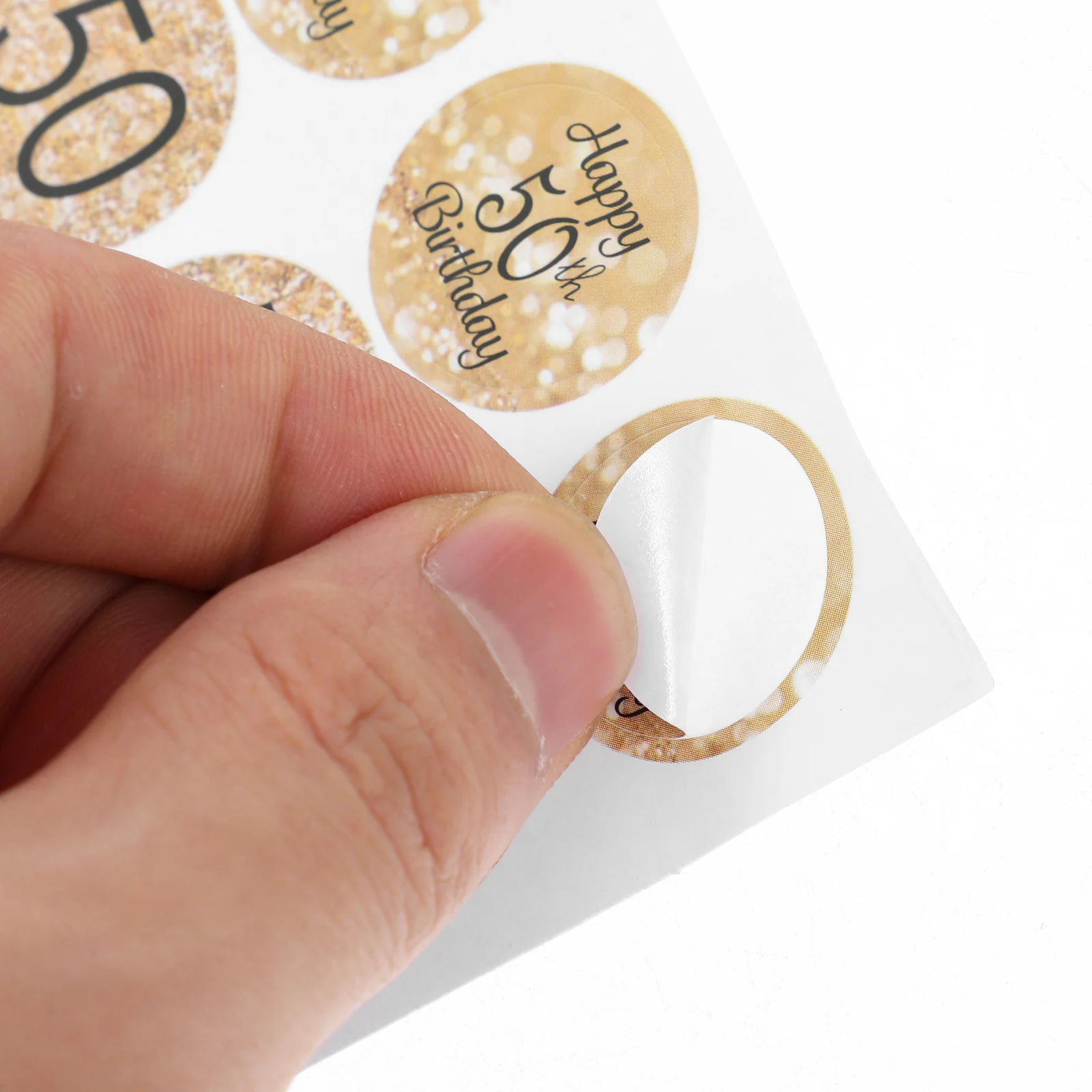 216Pcs 50th Birthday Sticker Creative Printed Decorative Adhesive Party Favor Decals Birthday Accessories