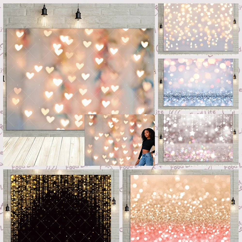 

Light Spots Bokeh Custom Backdrop Photography Birthday Baby Shower Portrait Photographic Wedding Party Background Photo Studio