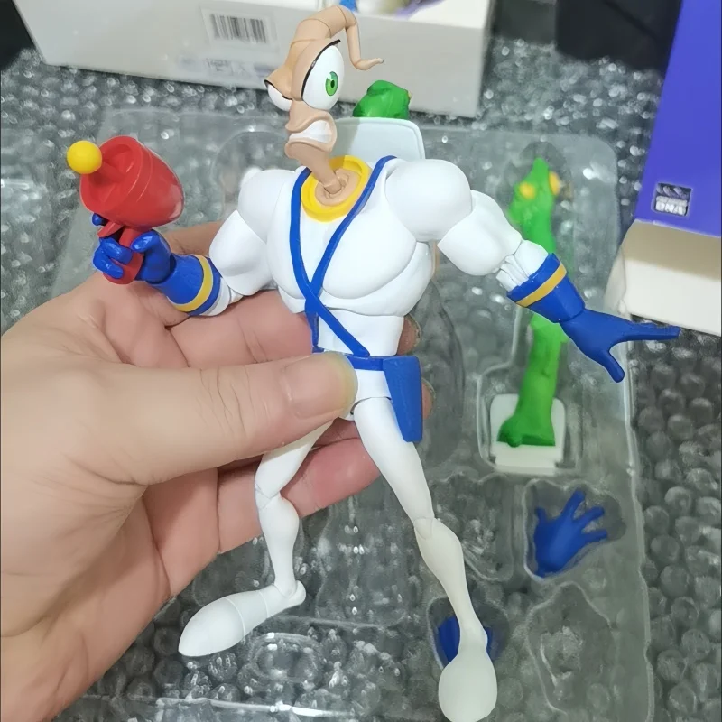 

Hot New Pdna 1/12 Earthworm Jim Action Figure Psy-crow Snot Worm Body Jim Heads Bob The Killer Figures Model Boys Toy Gifts