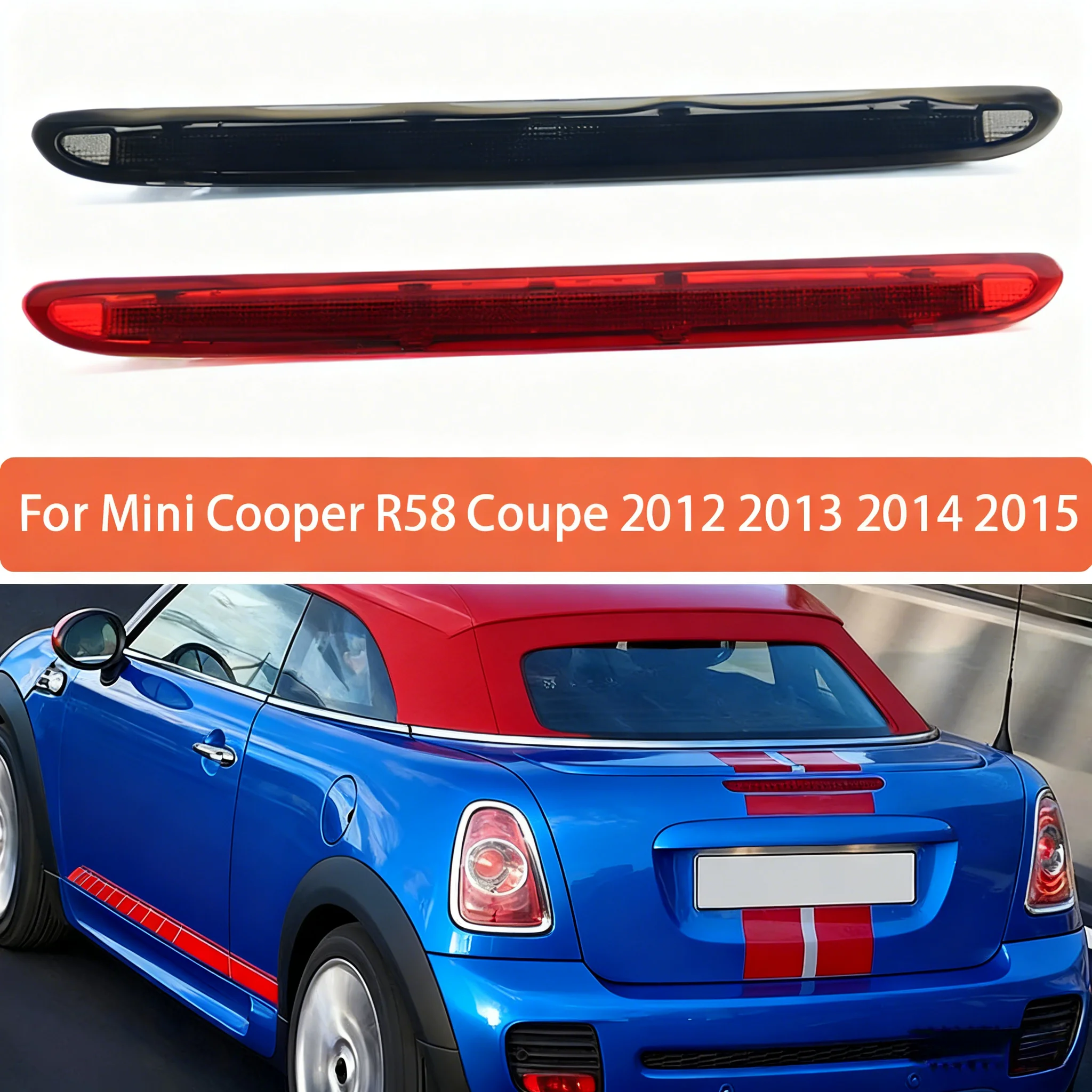 

63252758940 Red/Black For Mini Cooper R58 Coupe 2012 2013 2014 2015 Rear Third Stop Brake Light Additional Lamp