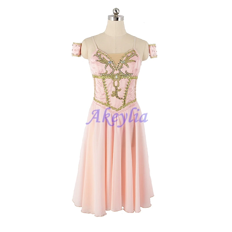 

The Talisman ballet dress competition girls professional Ballet Stage Costume women performance Non elastic peach satin JNBL212