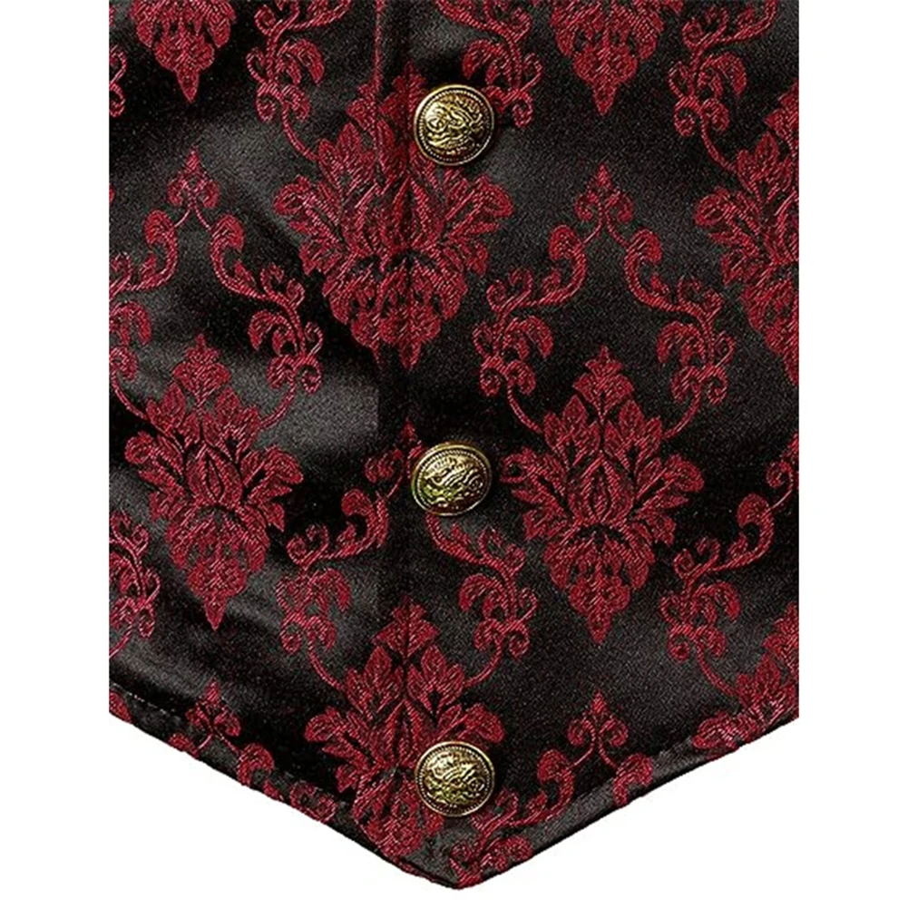 

Удобный мужской жилет с декоративным узором, повседневный, модный, формальный, готический, из полиэстера, на одной пуговице, стандартного кроя