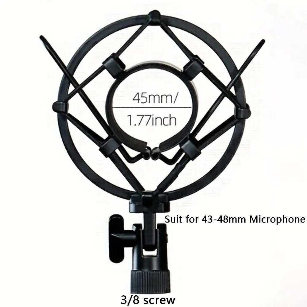 

Adjustable Metal Microphone Shock Mount Black/Silver Shockproof Microphone Mount Holder Portable Durable Spider Mic Holder Clip