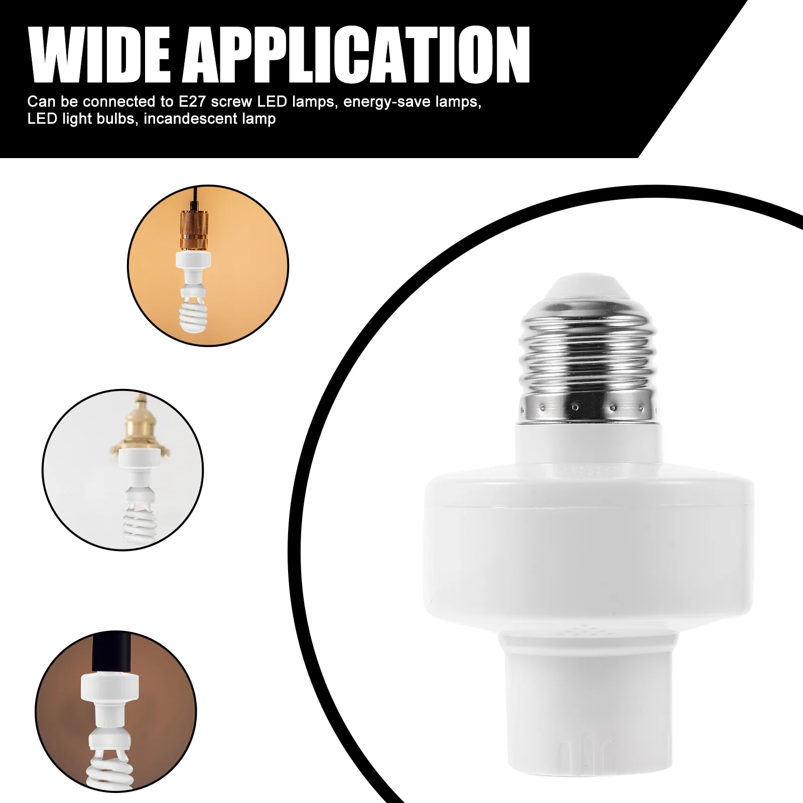 Voice Control Holder E27 Smart Bulb Adapter For Garage Basement Bedroom Workshop No App Needed E27 Lamp Socket Light