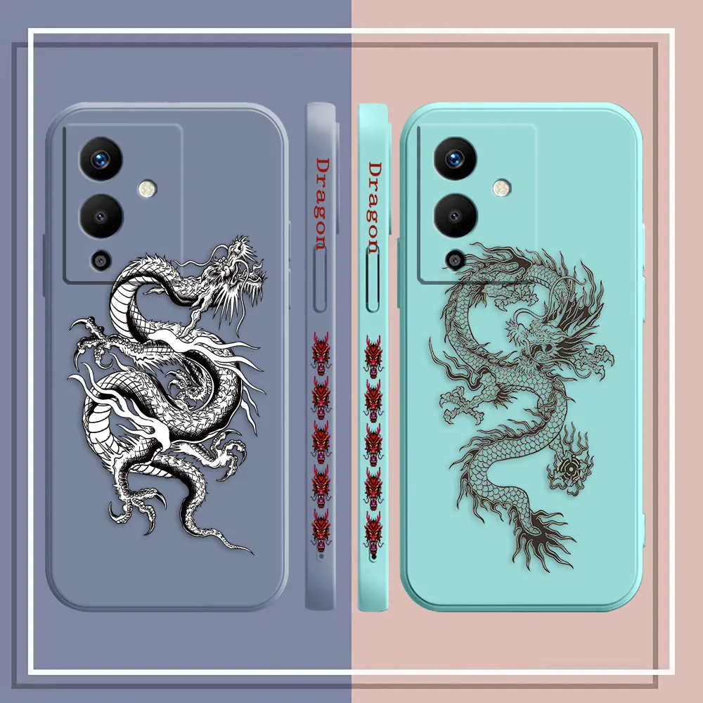 Chinese Dragon Pen Drawing Phone Case For Infinix SPARK NOTE 30 10 11 12 G96 8 SMART 5 6 7 POVA 3 4 PRO Case Funda Shell Capa