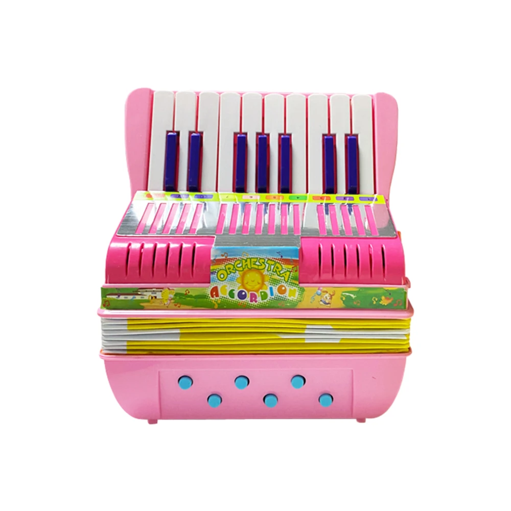 Mini 17-key 6-bass Accordion ABS Material & Buckle Musical Instrument for Beginners Christmas Gift Lightweight Button Accordion