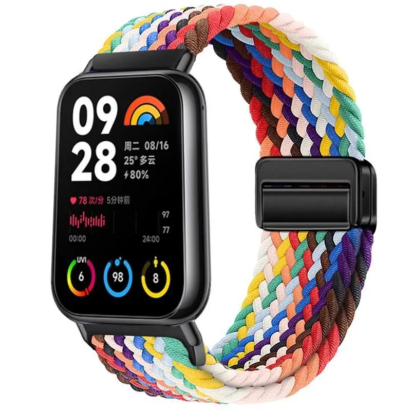 حزام سيليكون لشاومي باند 8 برو ، سوار ساعة مغناطيسي لساعة ريدمي 4 ، سوار كوريا بديل ، ساعة معصم رياضية
