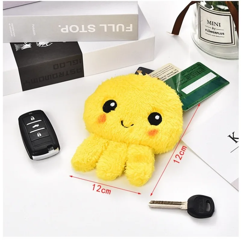 12cm morbido peluche cartone animato polpo donne portamonete divertente creativo peluche animale zaino ciondolo carino carta cavo USB portachiavi portafoglio