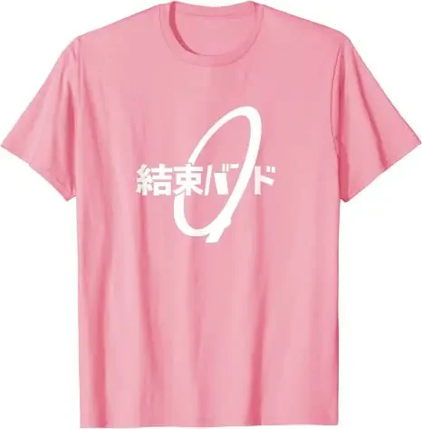 Kaus grafis mode Jepang kaus oblong pakaian estetika Tie Kanji Hiragana Kessoku Band Rocker T-Shirt