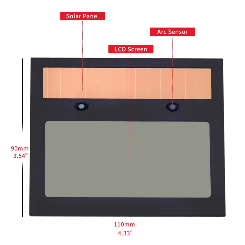 LI battery solar auto darkening/shading True Color welding filter lens for the welding mask and welding helmet