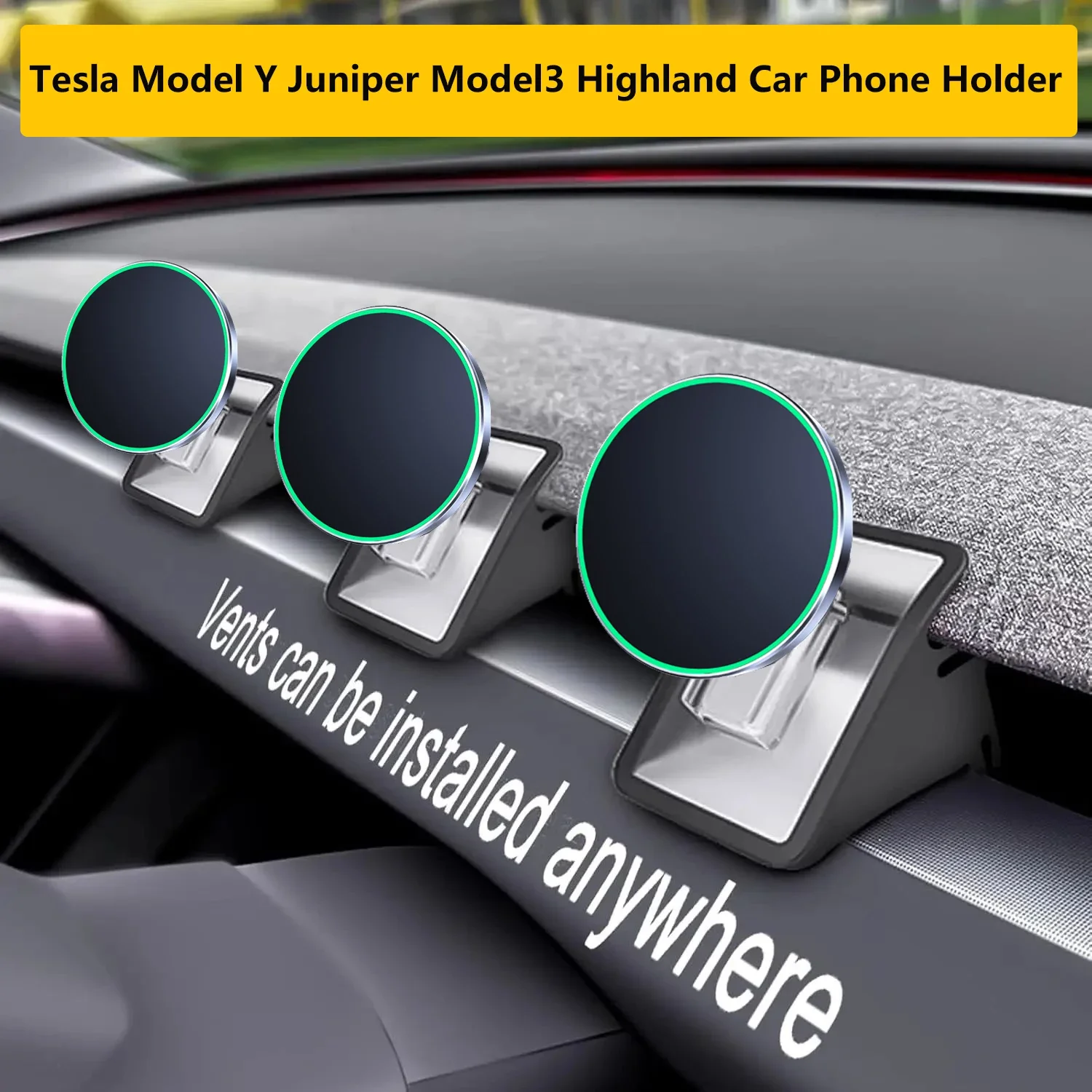 Tesla Model Y Juniper Model3 Highland 자기 충전기 스탠드 조정 가능한 확장 마운트 용 TEEQ 차량용 전화 홀더 썸네일 3