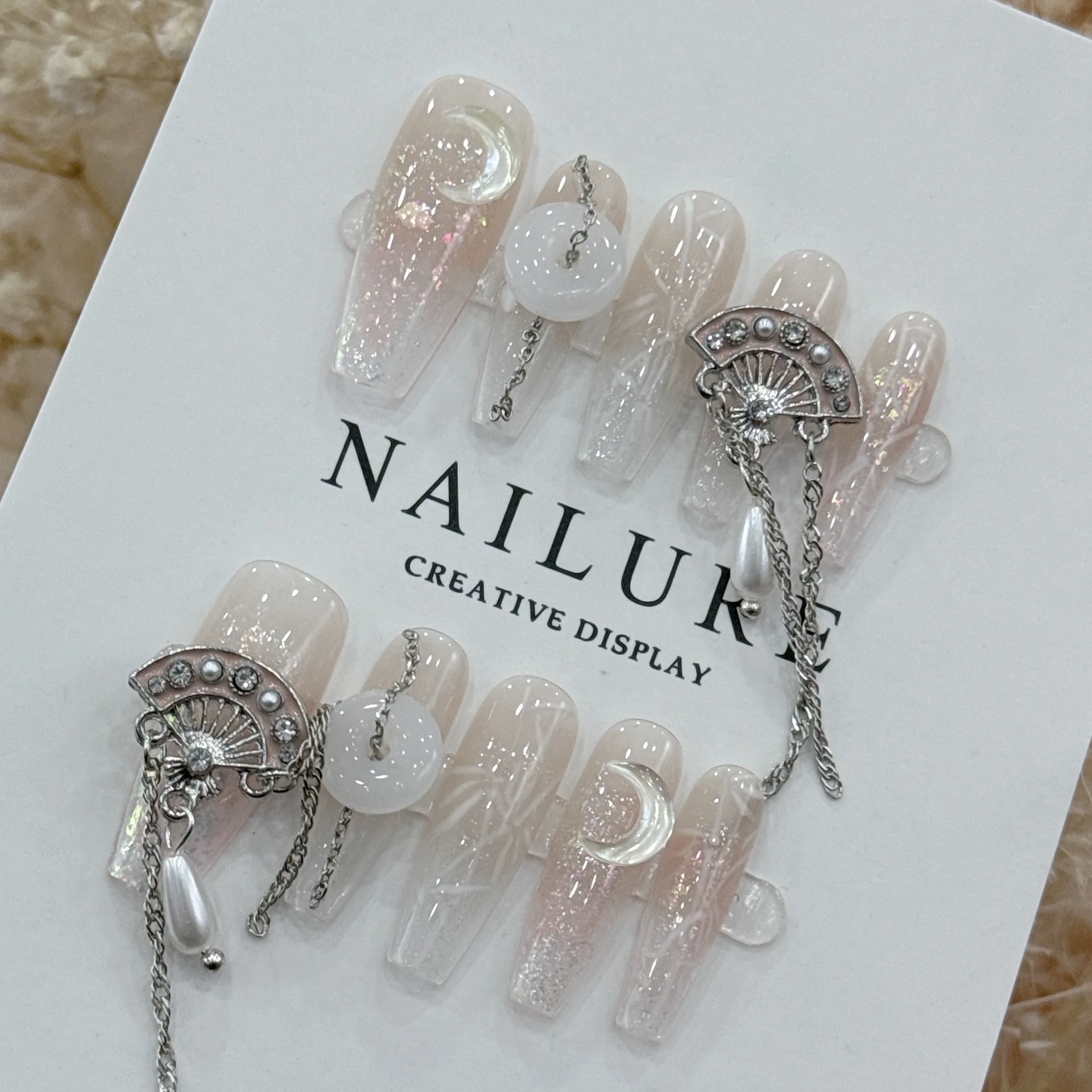 Handgefertigte schöne Y2K-Nägel zum Aufdrücken, Kirschblüten-Schmetterling, rosa Ballett mit Design, vollständige Abdeckung, langer Sarg, Acryl-Nagelspitzen