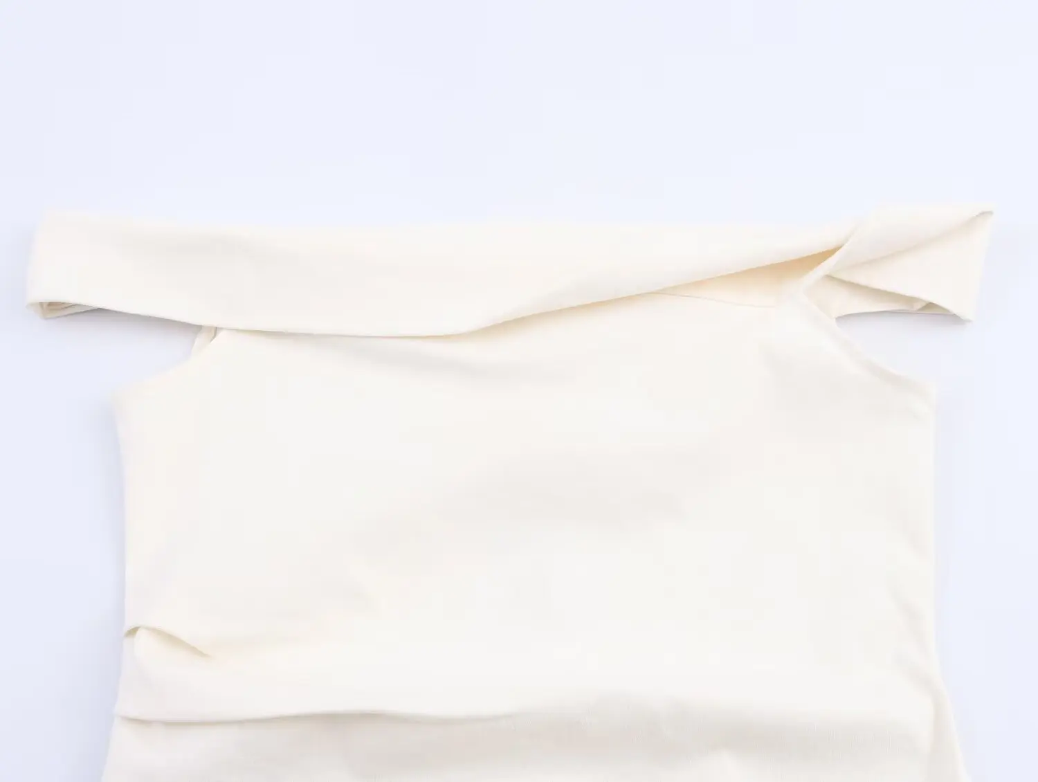 Dave & Di-Tops cortos minimalistas y sexys con hombros descubiertos para mujer, camisetas de manga corta de Color sólido para verano