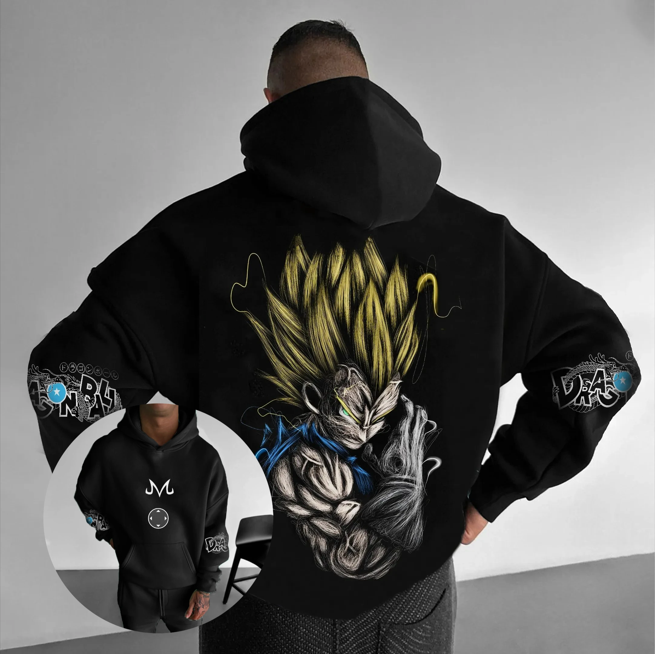 

Men's Hoodie Dragon Ball Saiyan Women Pullover Sweatshirt Anime Print Streetwear Spring Autumn Casual Long-sleeved Hooded Jacket