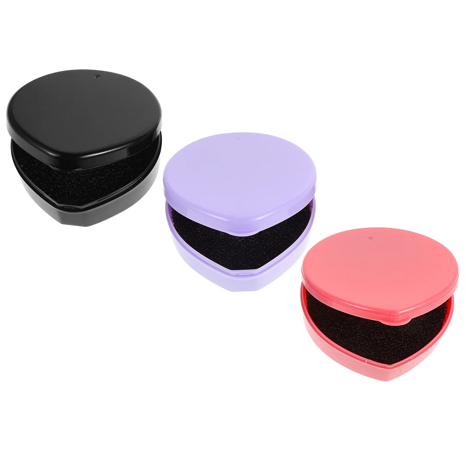 

3Pcs Brush Cleaner Case Portable Heart Shaped Cleaning Box for Fast Powder Removal and on-The-Go Touch-Ups