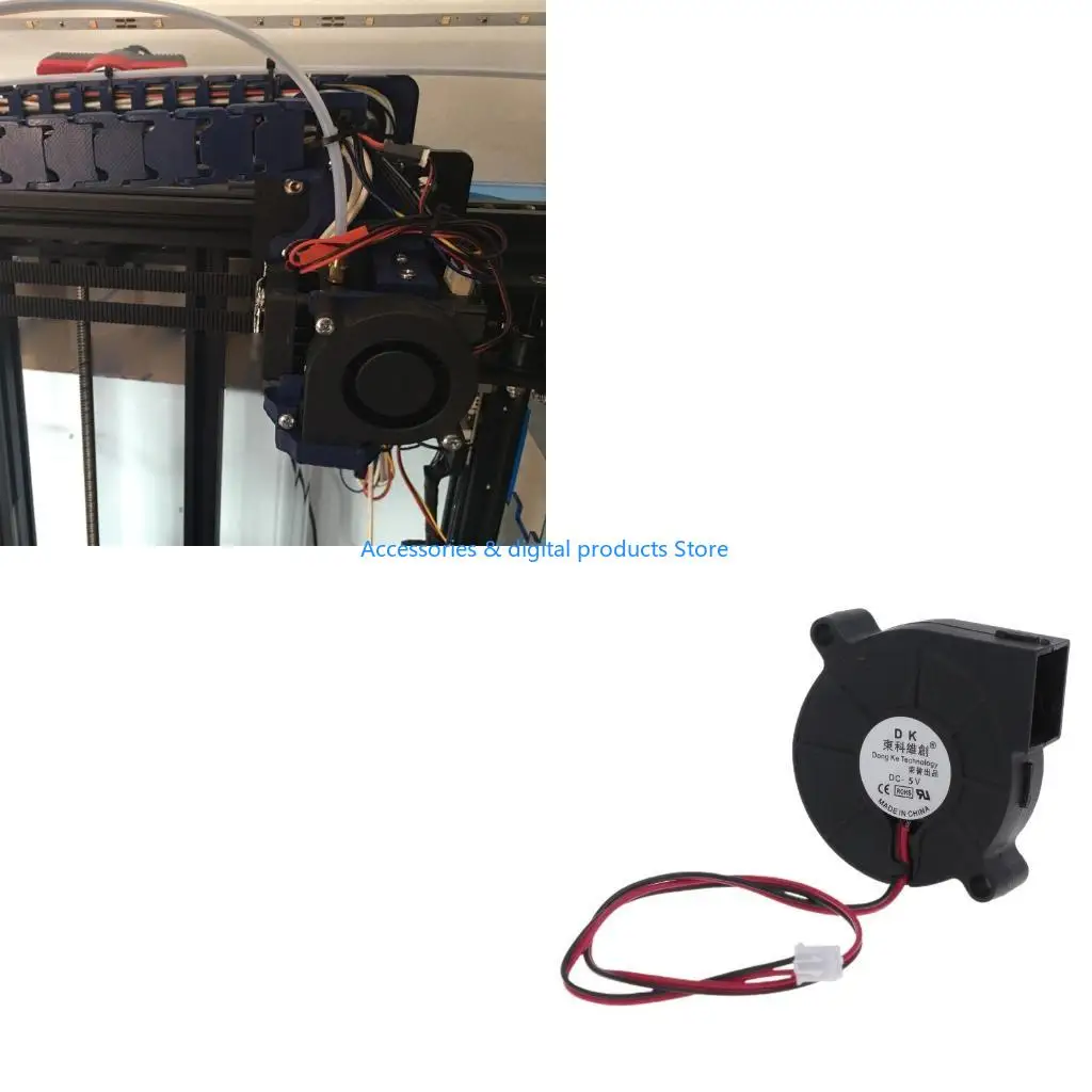 

77JD 2-контактный бесщеточный вентилятор постоянного тока 5/12/24 В охлаждающий турбонагнетатель 5015 4300R бесшумный охладитель