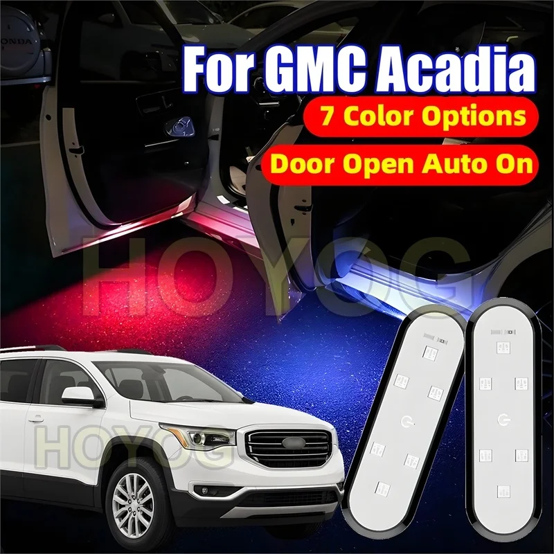 Fit for GMC Acadia 2016-2023 USB Rechargeable Wireless Car Door Welcome Lamp with a Magnetic Sensor
