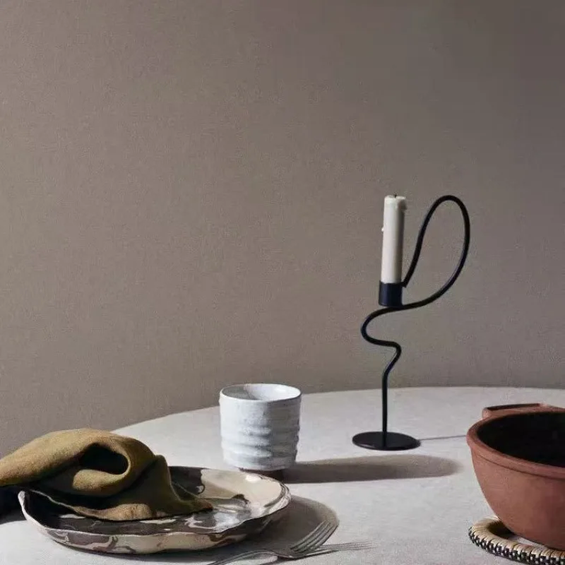 

Легкий роскошный дизайн, металлическая гостиная, обеденный стол, украшение для свечи, романтическое украшение