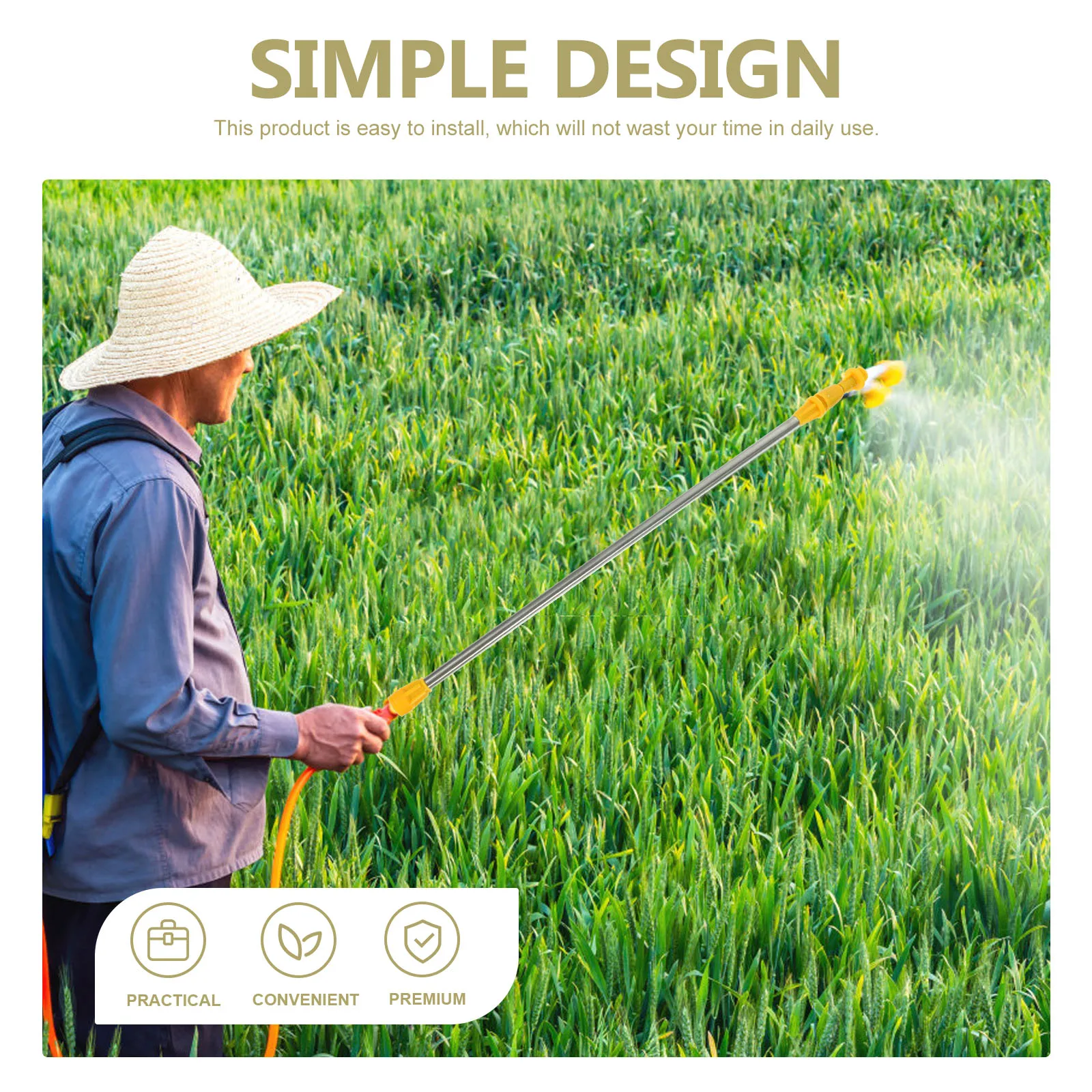 

6pcs Stainless Steel Spray Rod Extension Wand for Plants Garden Long Nozzle Replacement Sprayer Hose Practical