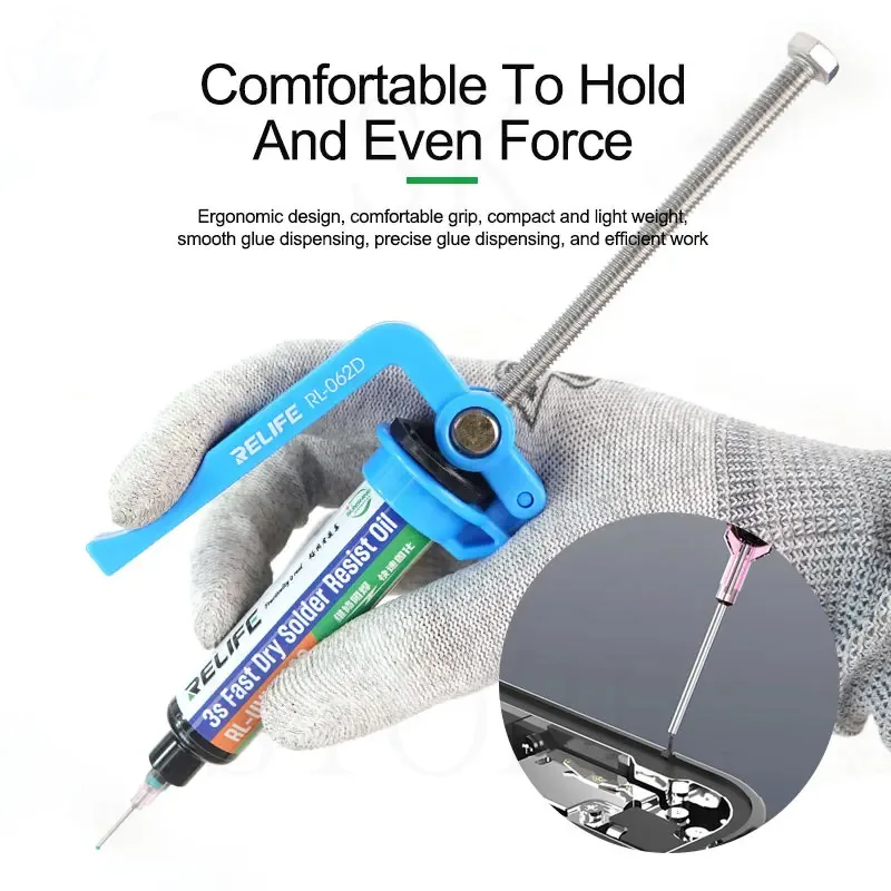 RELIFE Labor-Saving  Solder Paste Booster 5-10CC UV Solder Mask Ink Welding Oil Pusher RL-062Dfor Motherboard Repair Tools