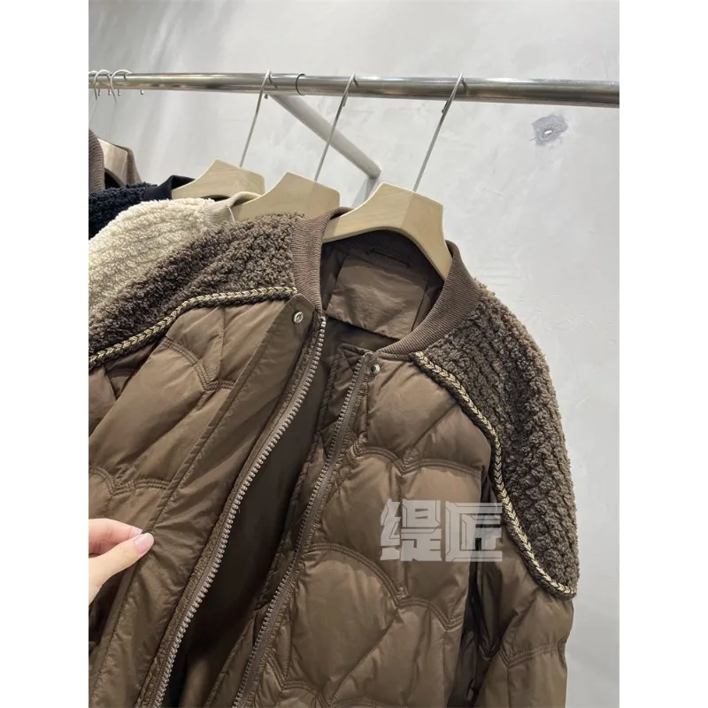 Women's Models Fall Winter Tops Coat Long Sleeve Cotton Coat Baseball Clothing Splicing Thickened Soft Comfortable New Versatile