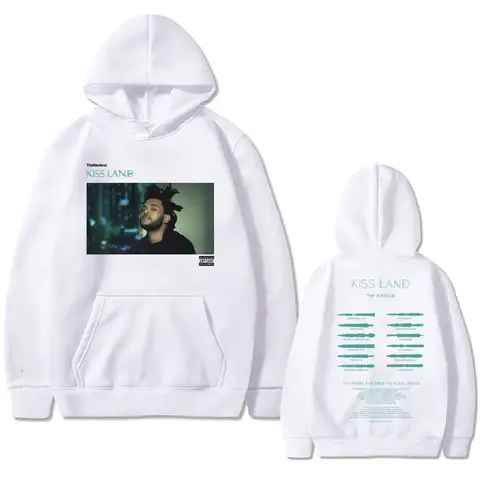 Weeknd Kiss Land Dubbelsidigt tryck Herr Höst Fleece Hoodie Normal Passform Långärmad Kläder Mode Streetwear Sportkläder 8 best sales The Weeknd-hoodie - №2