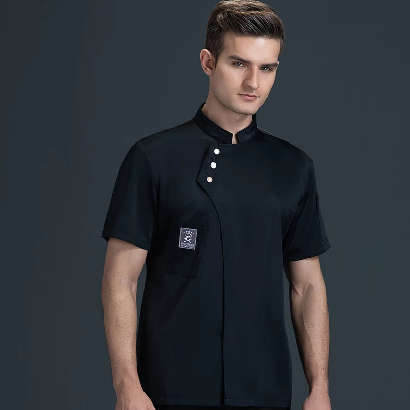 Service alimentaire uniforme de cuisine hôtel cantine dos cuisine Chef vêtements de travail hommes femmes Restaurant cuisinier chemises boulanger salopette