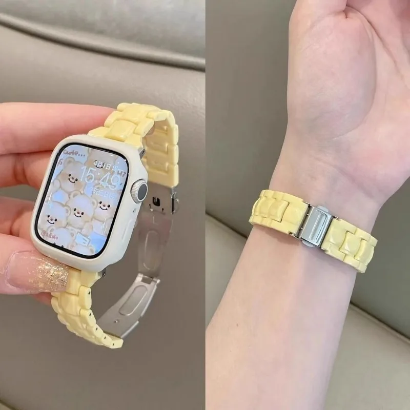 Candy Slim Plastic Strap+Case For Apple Watch 46mm 42mm 49mm 41mm 45mm 40mm 44mm For iWatch Series 11 10 9 8 7 6 5 4 SE Ultra3/2 image 2