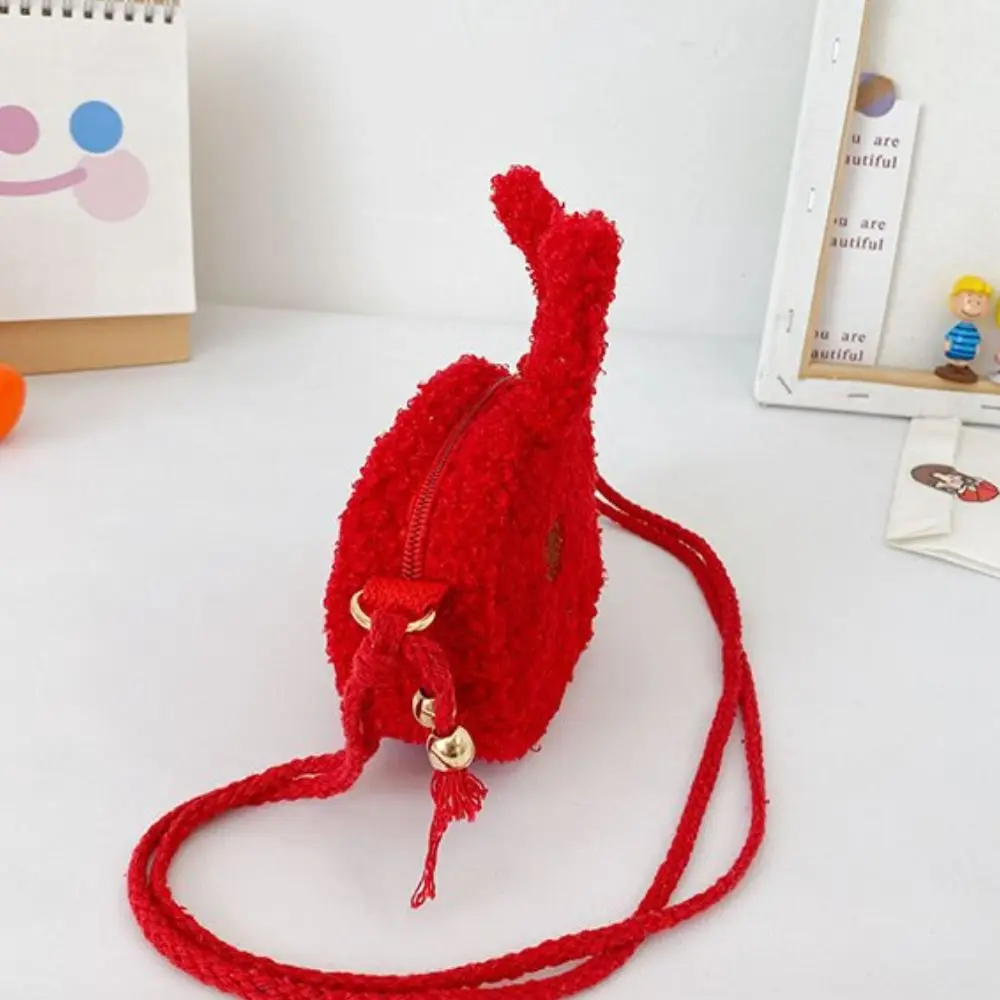 Lindo bolso de regalo de Año Nuevo para niños, monederos con cremallera, bolso de mensajero, bolso de monedas, bolso cruzado, bolso de hombro de conejo