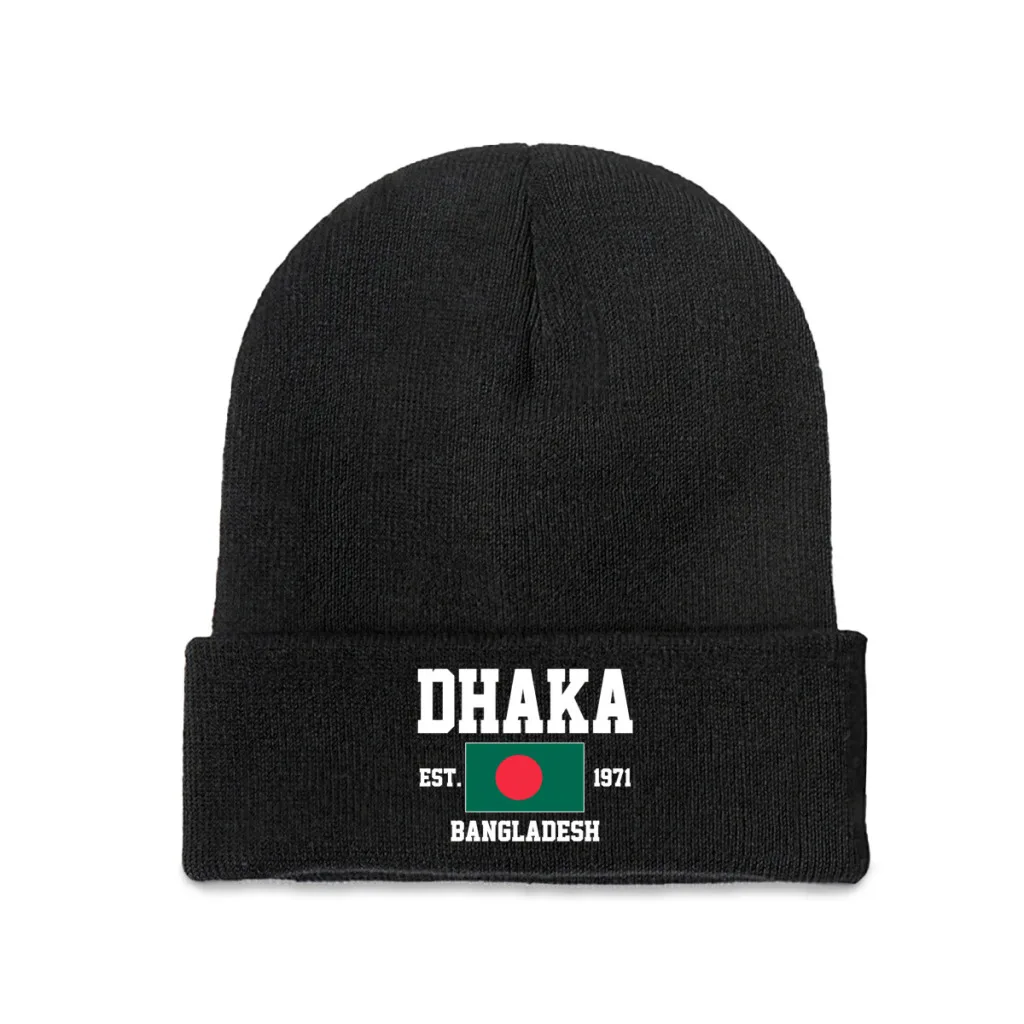 Bangladesh EST.1971 Dhaka Capital Men Women Unisex Knitted Hat Winter Autumn Print Beanie Cap Warm Bonnet