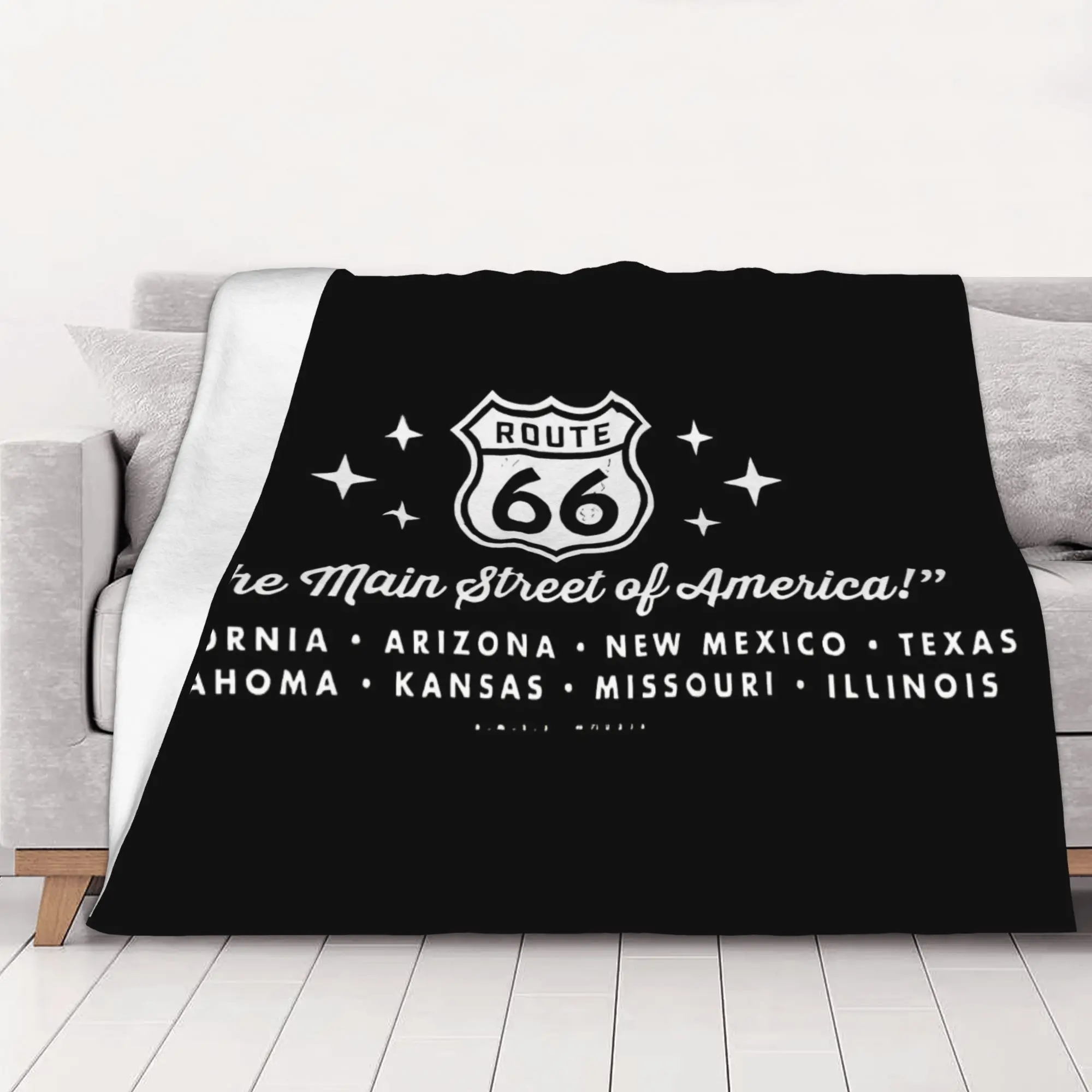 1PC home Cutecore Classic Route 66 Blanket Super Cosy Plush Home Living Room Sofa halloween