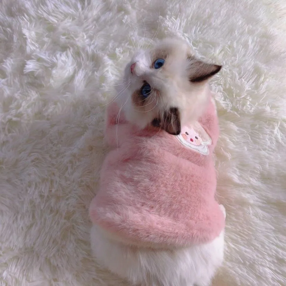 Soft Faux Rabbit Fur Winter Warm Dog Cat Fleece Clothes Warm