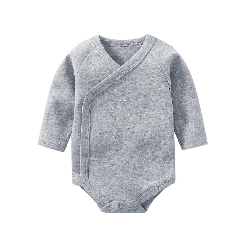 Newborn Romper 100% Cotton baby one-piece clothes Solid Spring baby one-piece cardigan monk robe pajamas Girl Boy clothing