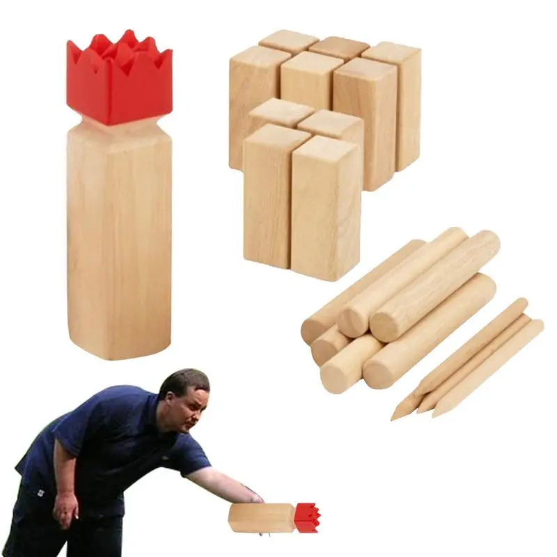 

Kubb Outdoor Game Wood Kubb Game Set Viking Chess Газон Двор Игры на открытом воздухе для взрослых и семьи Игры для бросания на заднем дворе