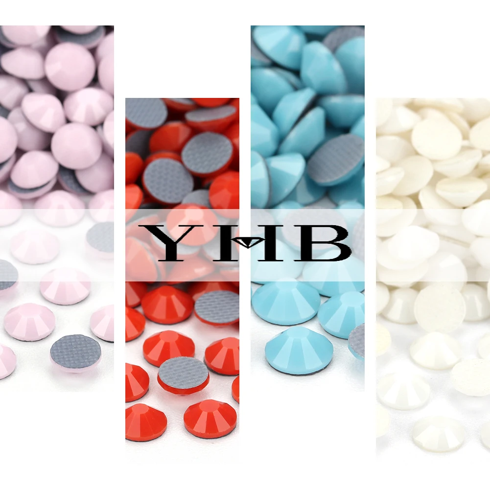 YHB High Quality Opaque color Flatback Hotfix Rhinestones For Shoes Bags Fabric Garment Decoration DiY Jewelry Accessories