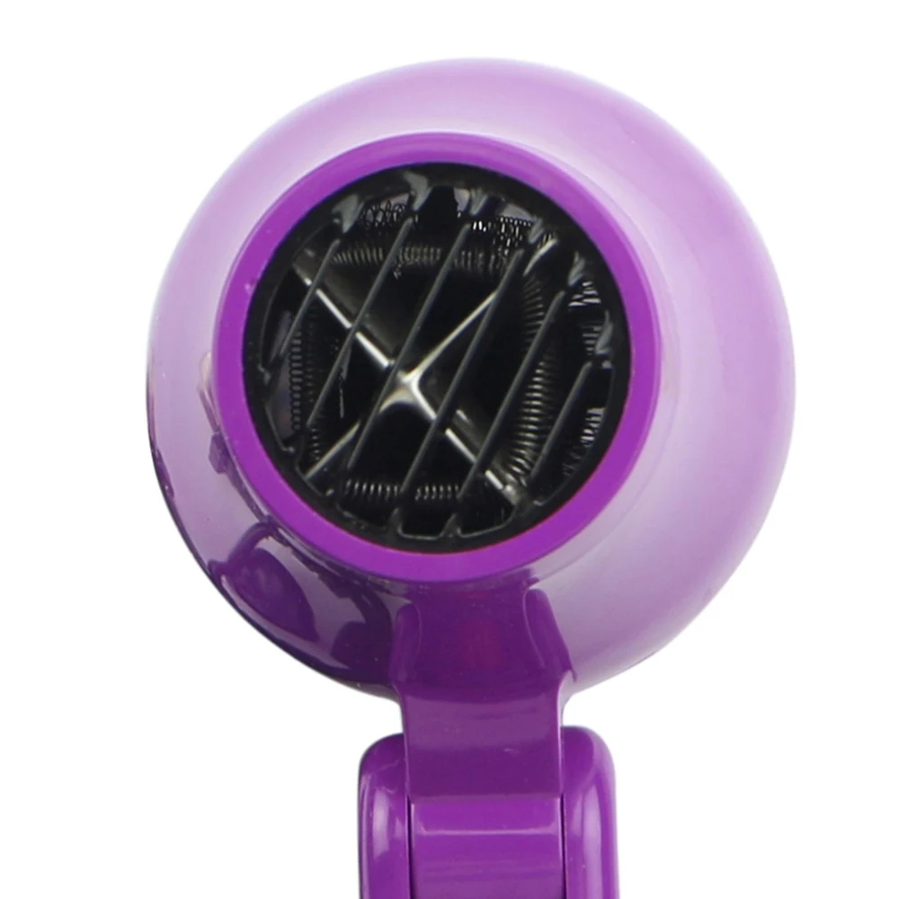 1 2 220V Secador de pelo portátil para el hogar Secador de pelo para viajero Soplador compacto plegable con enchufe estadounidense (azul)