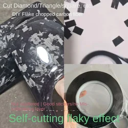 24K Forged carbon fiber ribbon Coated cladding process forging pattern not loose DIY free cut rhombus random shape 50m length