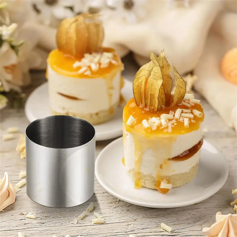 8 Pcs Round Mousse Circle Baking Rings Mini Cake Ring Mould Stainless Steel Sushi Sandwiches Cake Ring Baking Accessories