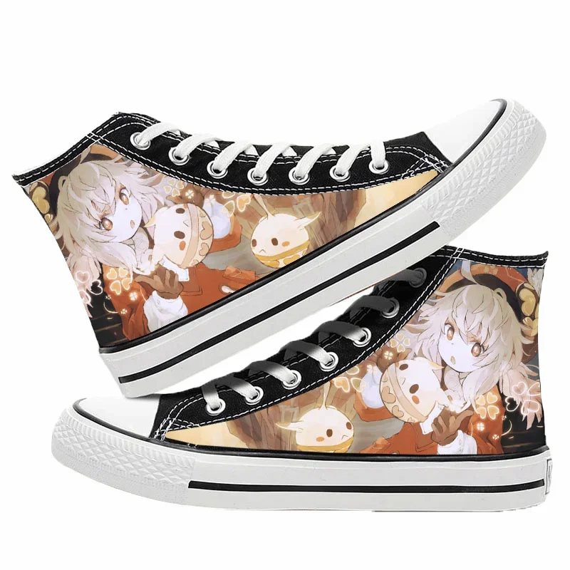 Холщовые туфли с принтом Game Genshin impact Klee Xiao, Чжун ли, тартаглия винти, высокие кроссовки для косплея, Повседневная модная обувь
