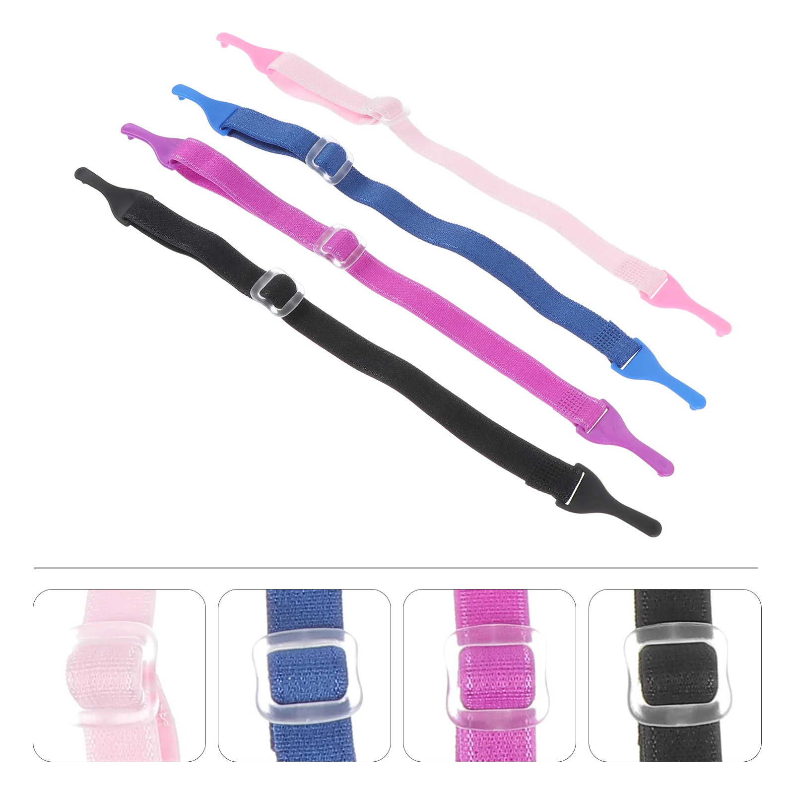 

4 Pcs Crystal Children's Glasses Lanyard Baby Miss Chain Eyeglass Holder Lanyards Elastic Rope Straps Fixing Accessories