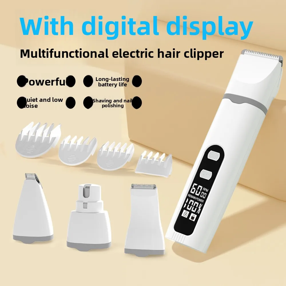 Pet shaver Electric push scissor with digital display Electric fader Cat shearing Armor grinding 4-in-1 dog hair clipper